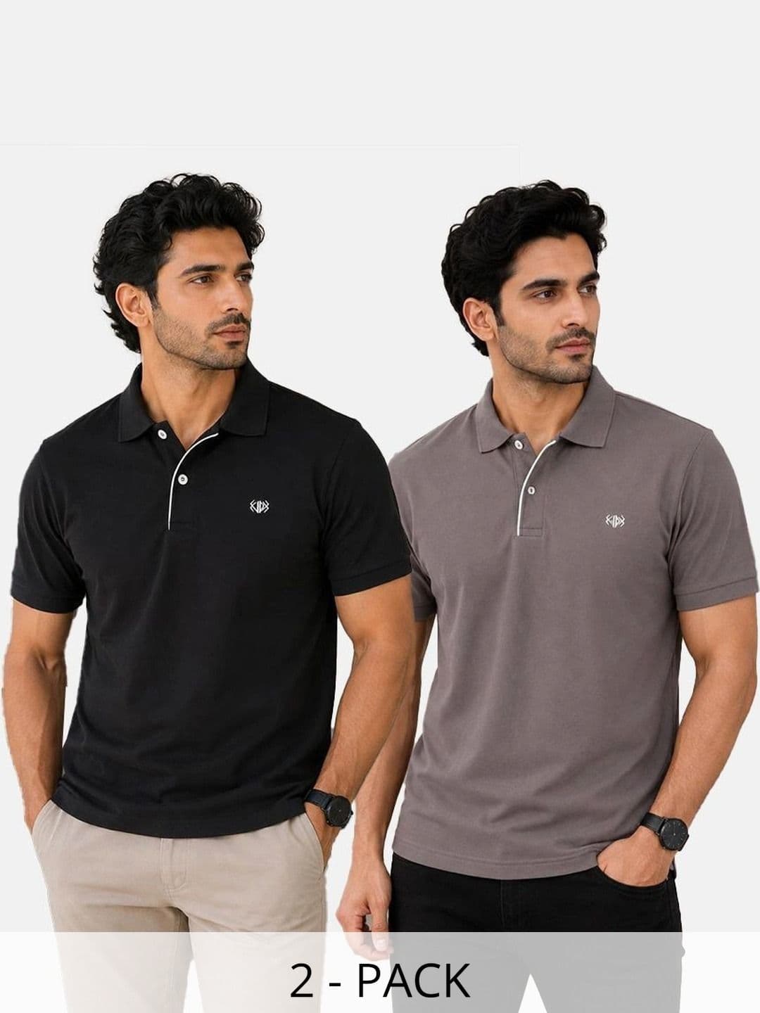 VELDEER Men Brand Logo 2 Polo Collar T-shirt - view 1