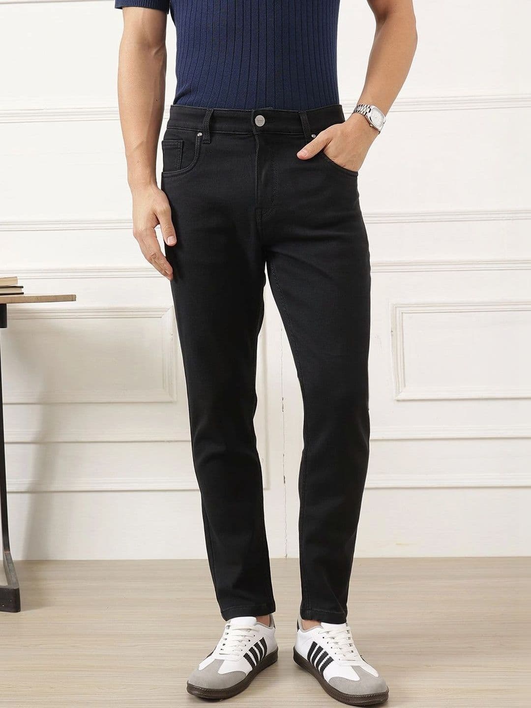 Thomas Scott Men Smart Slim Fit Mid-Rise Stretchable Jeans thumbnail 7