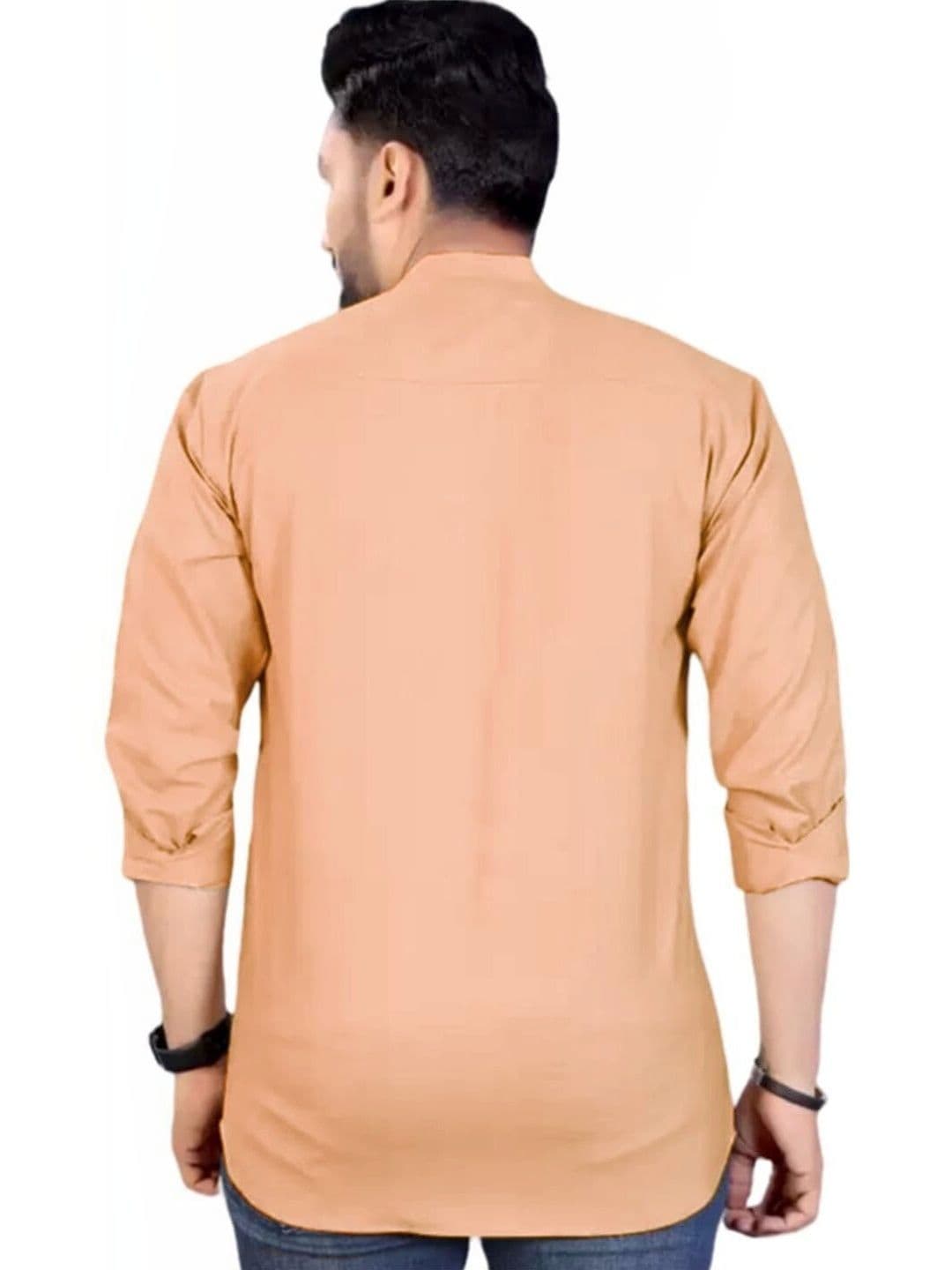 Amrit Trending Men Pack of 2 Mandarin Collar Cotton Straight Kurtas thumbnail 4