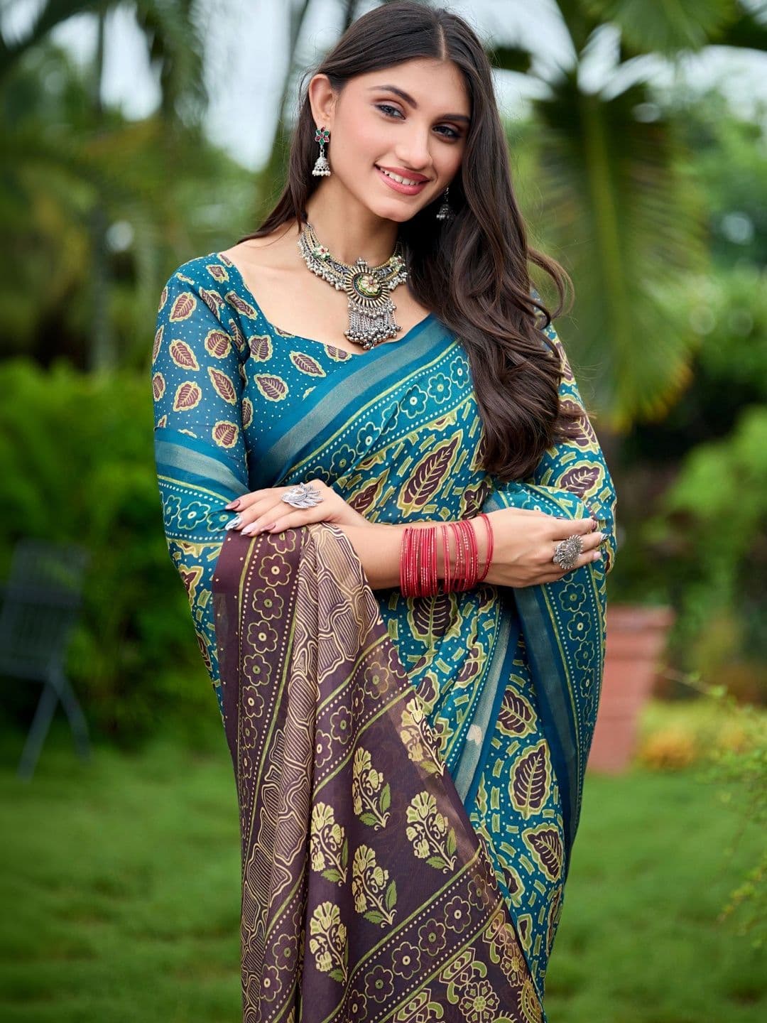 K 5 Fashion Ethnic Motifs Zari Pure Cotton Fusion Ikat Saree thumbnail 7