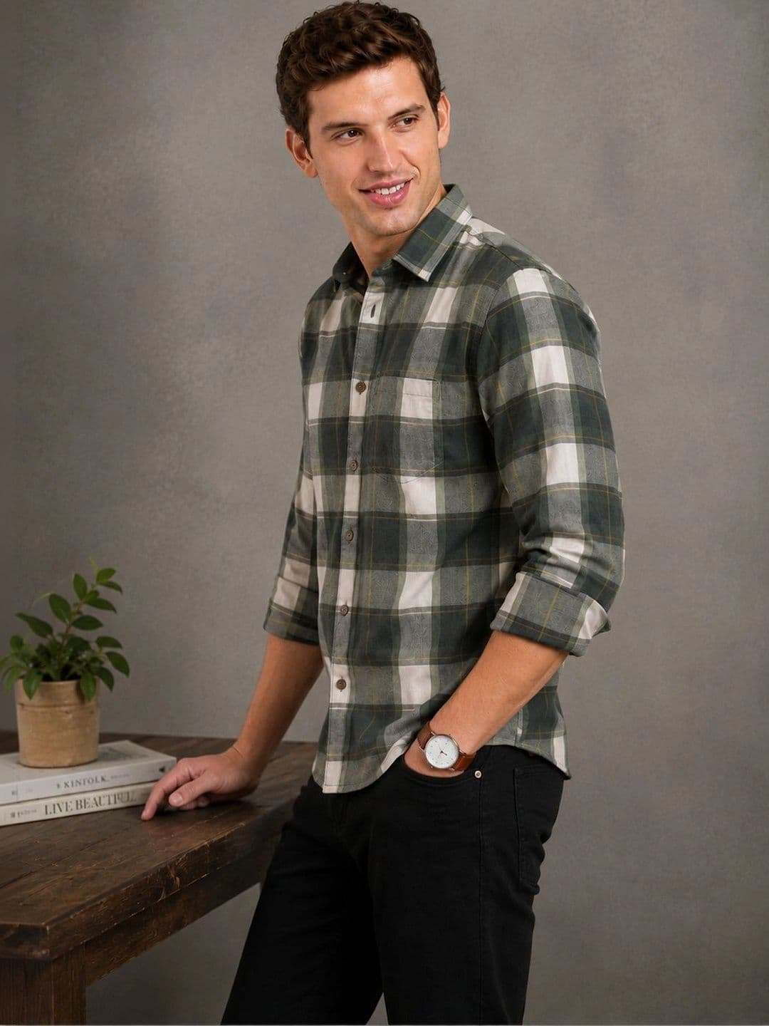 pihu Men Comfort Checked Casual Shirt thumbnail 3