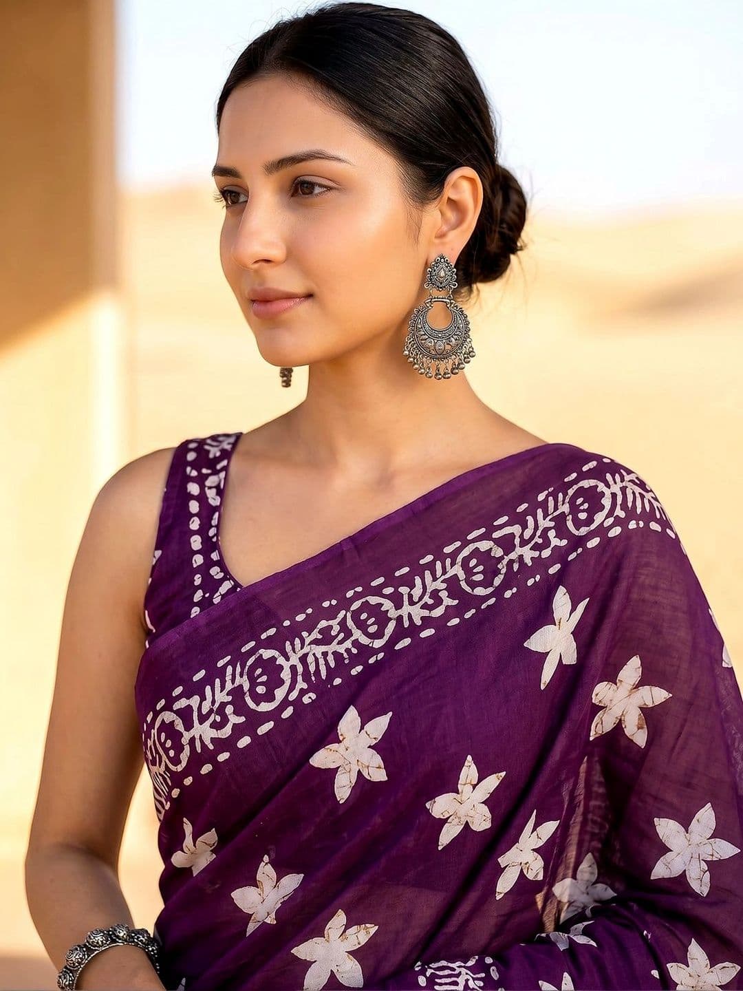 VS MALL Floral Pure Cotton Saree thumbnail 5