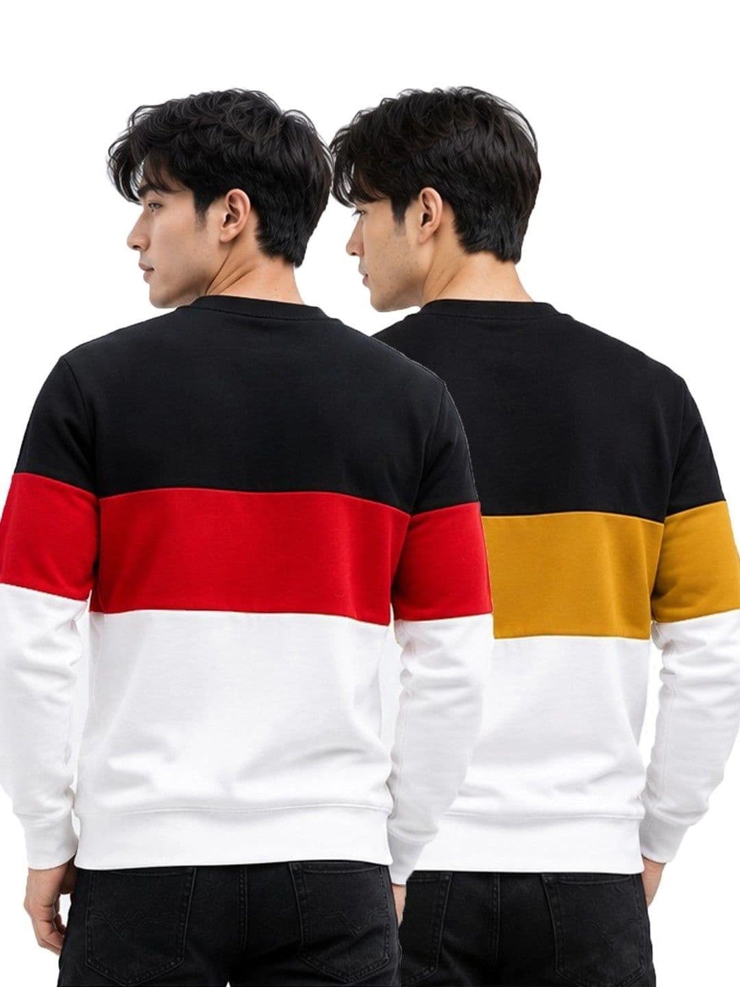 Kroptee Men Colourblocked Logo T-shirt Pack thumbnail 3