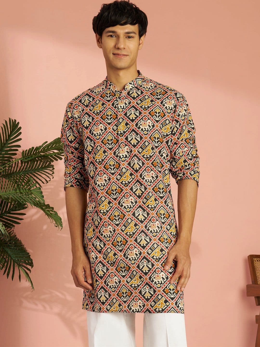VASTRAMAY Men Ethnic Motifs Printed Kurta thumbnail 4