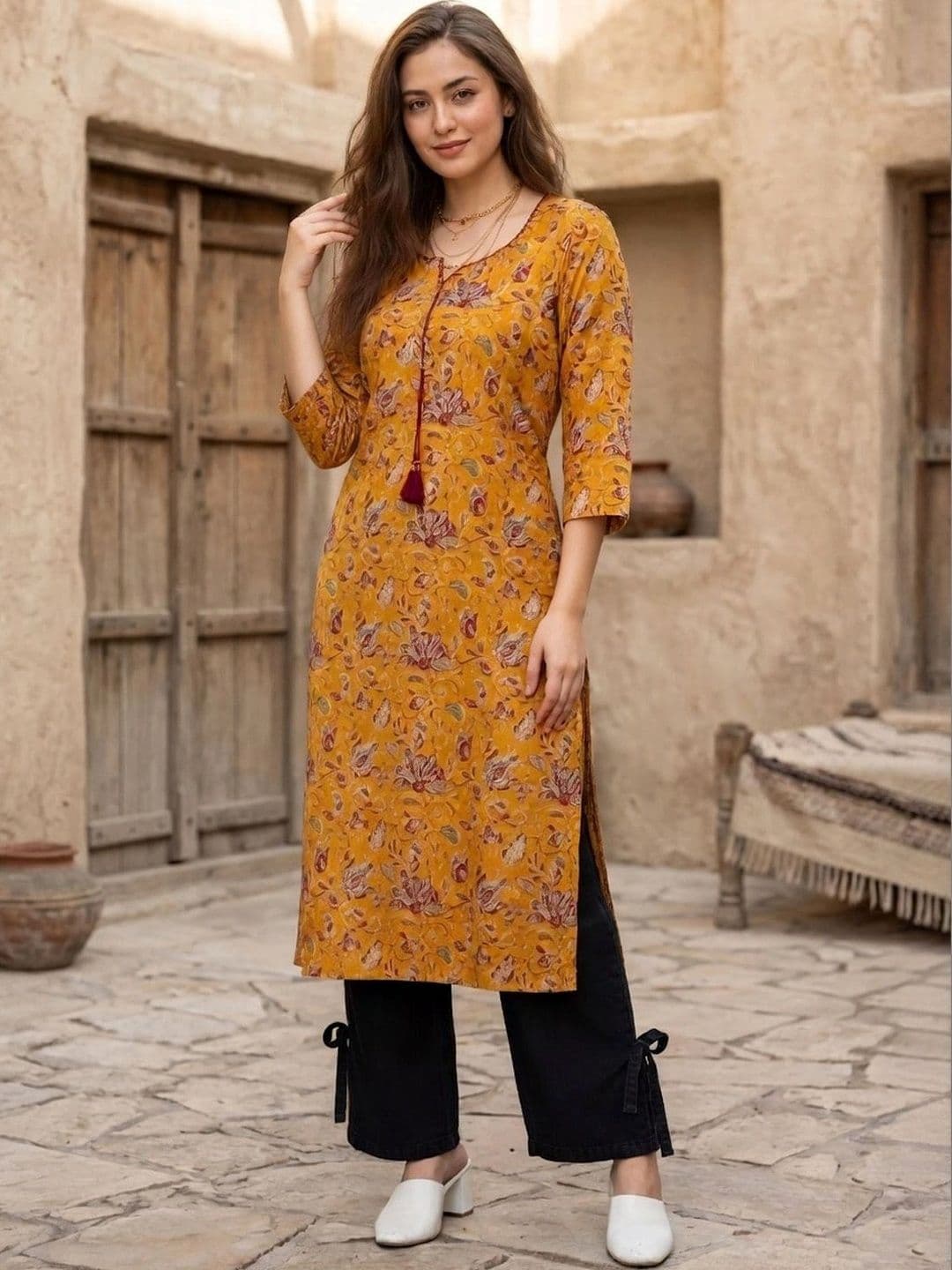 KALAMIR Women Floral Printed Floral Kurta - view 1