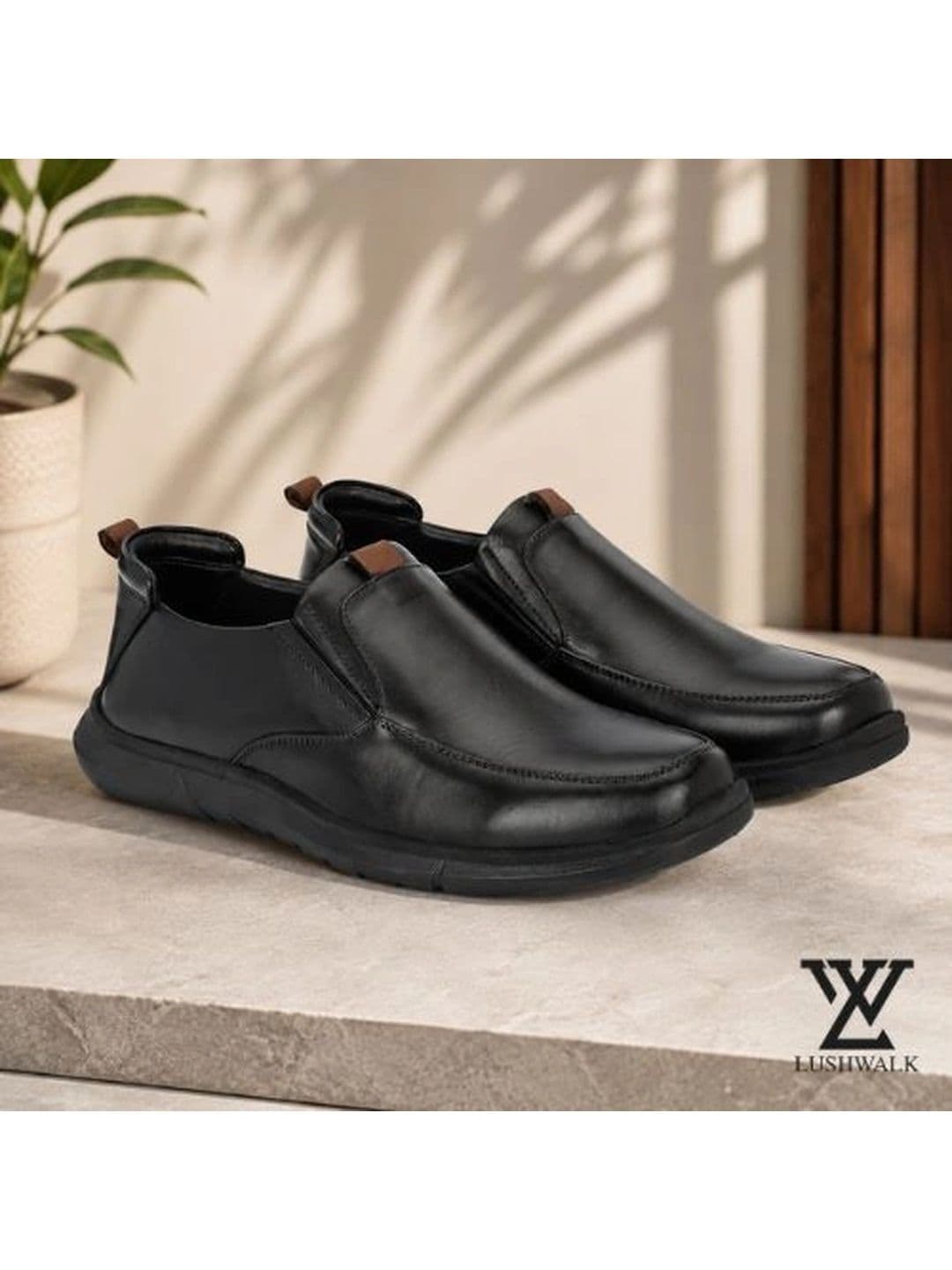 Lushwalk Men Leather Round Toe Slip-On Slip-On Shoes Formal Shoes - view 1