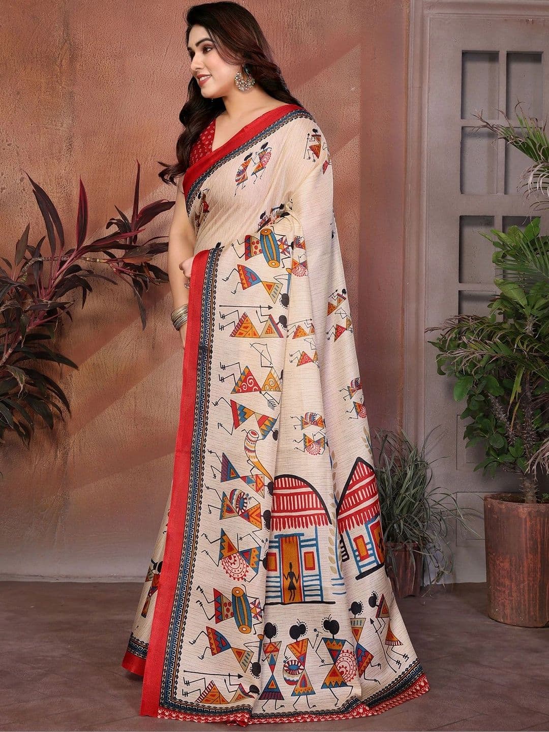 Yashika Warli Art Silk Saree thumbnail 5