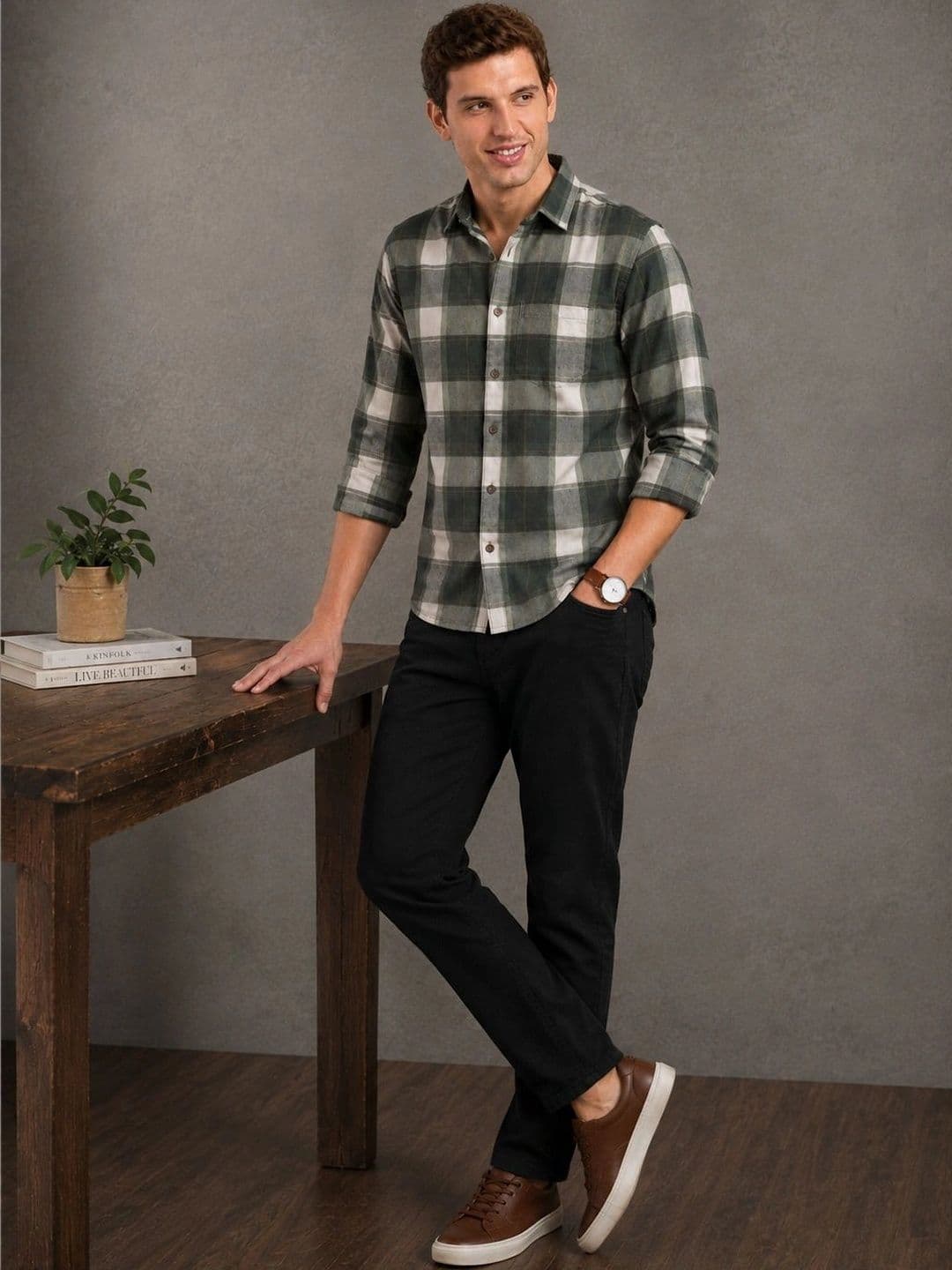 pihu Men Comfort Checked Casual Shirt thumbnail 4
