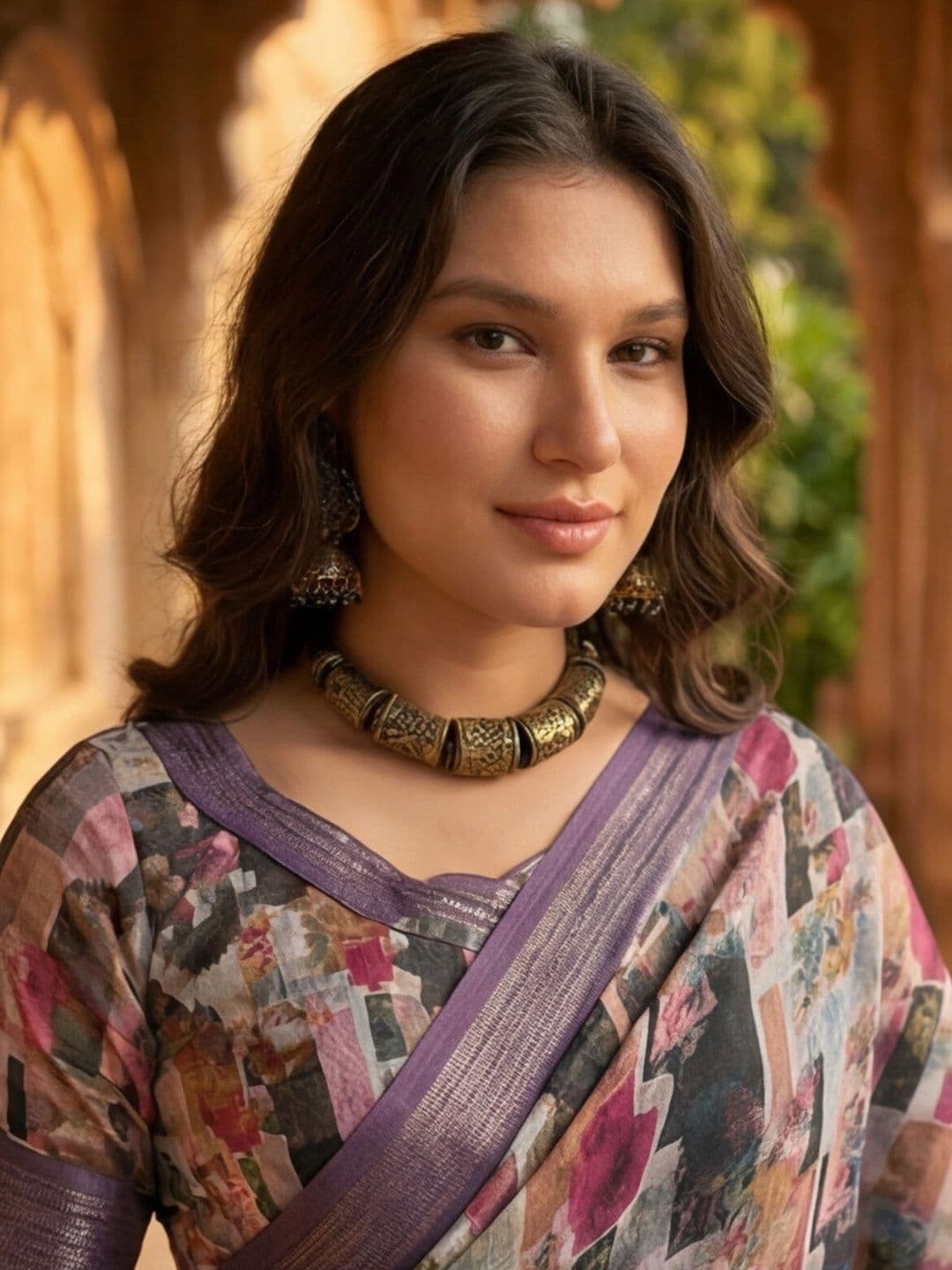 Anouk Rustic Zari Pure Linen Designer Khadi Saree thumbnail 7