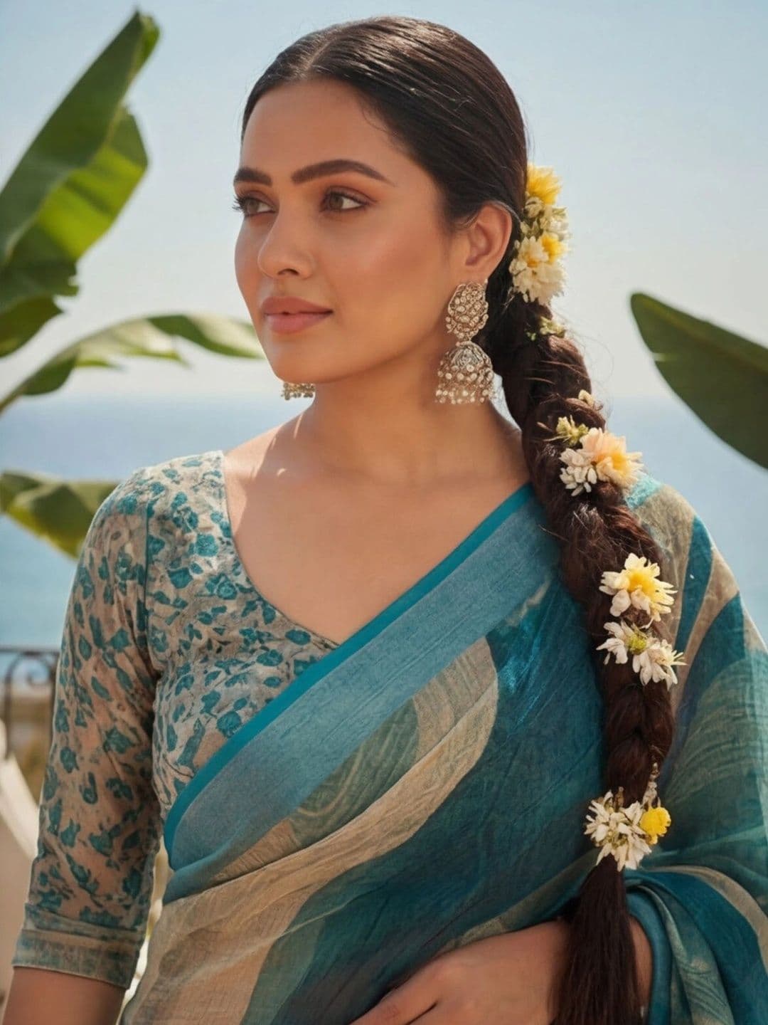 Anouk Rustic Zari Pure Linen Designer Khadi Saree thumbnail 6