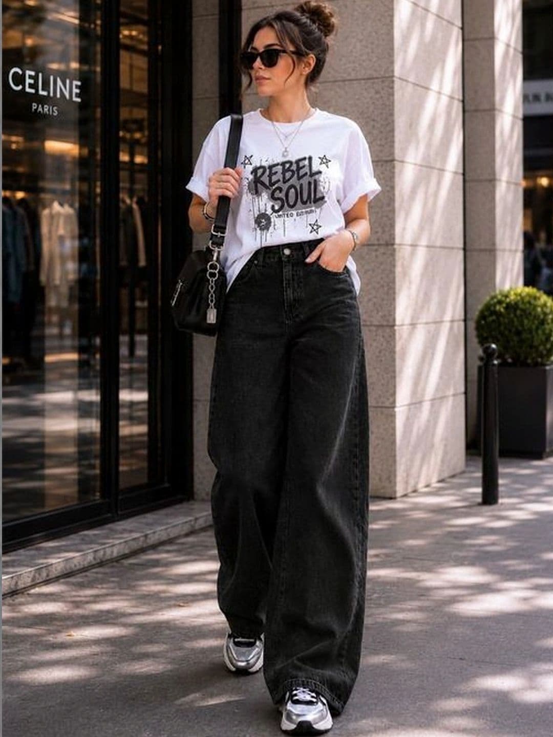 kitty-fashion Women Comfort Wide Leg High-Rise Stretchable Jeans - view 1