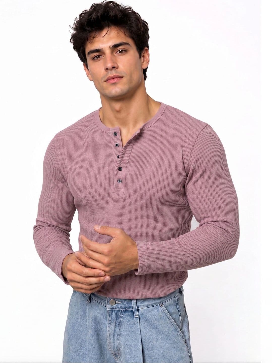 Azizan Men Henley Neck T-shirt thumbnail 3