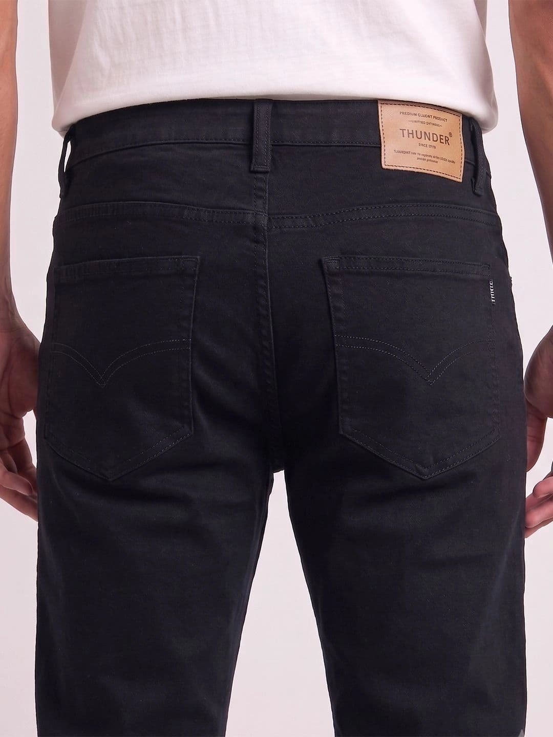 THUNDER JEANS Men Regular Fit Mid-Rise Stretchable Jeans thumbnail 4