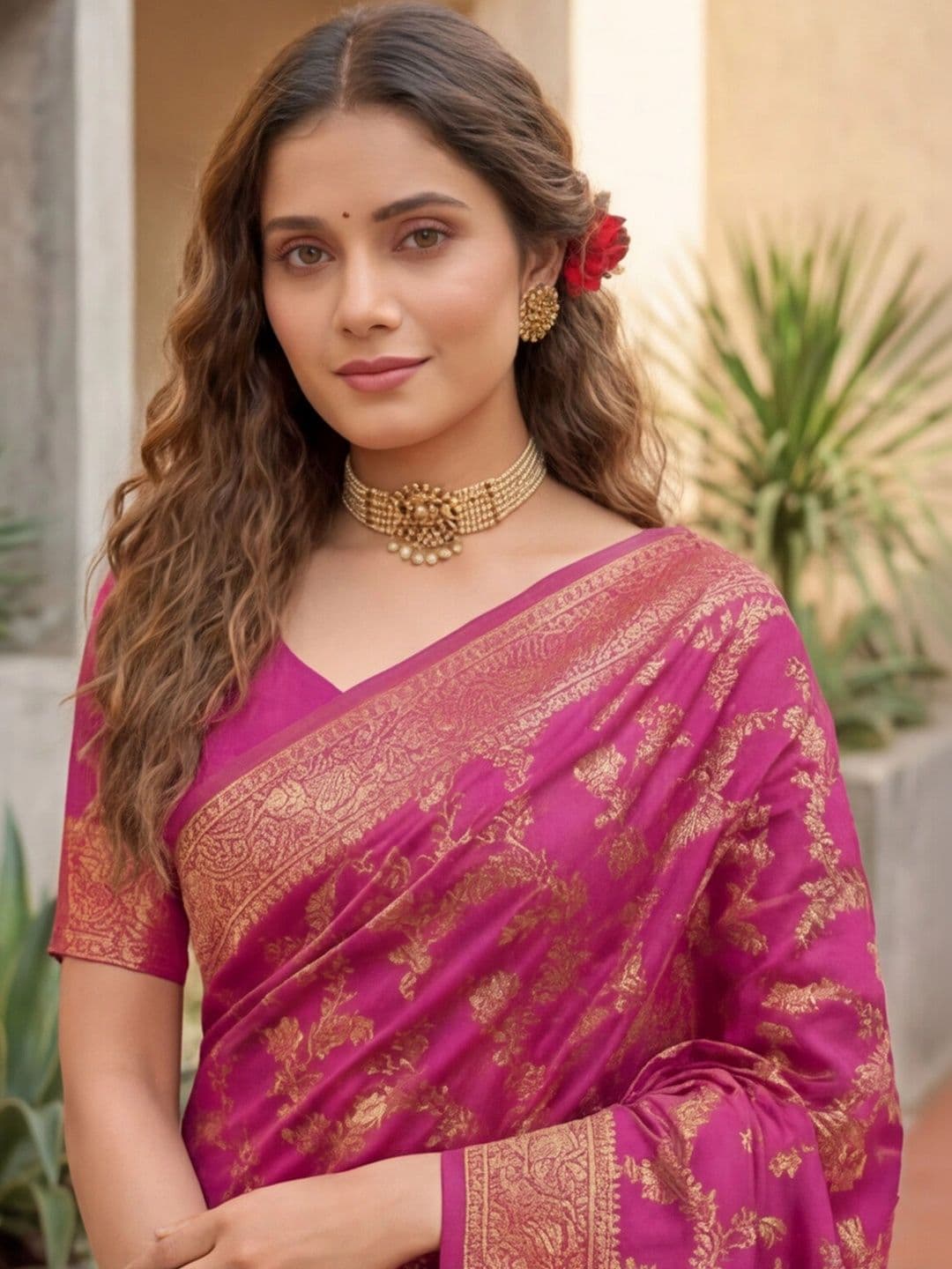 Anouk Rustic Woven Design Zari Silk Blend Designer Kanjeevaram Saree thumbnail 2
