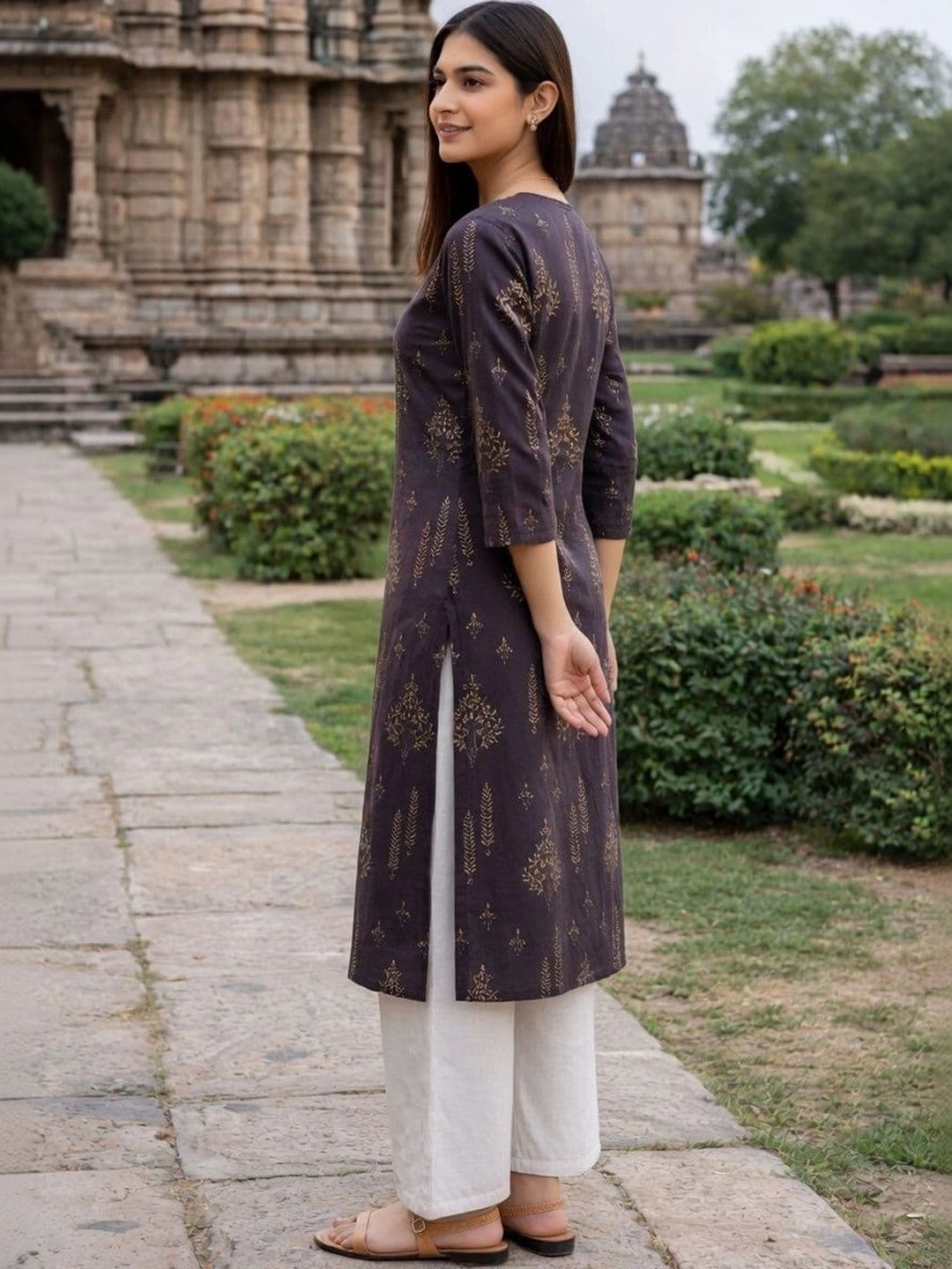 KALINI Women Ethnic Motifs Printed Indie Prints Kurta thumbnail 4