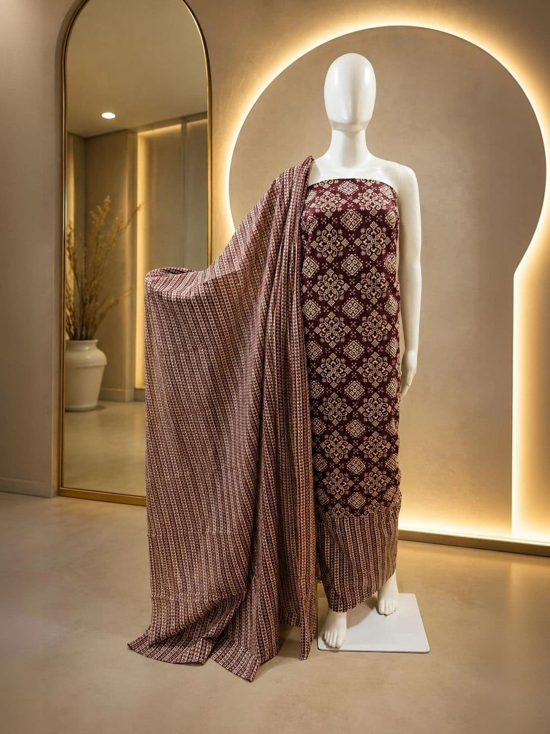 SHREE LAXMINARAYAN TEXTILE Printed Pure Cotton Unstitched Dress Material thumbnail 2