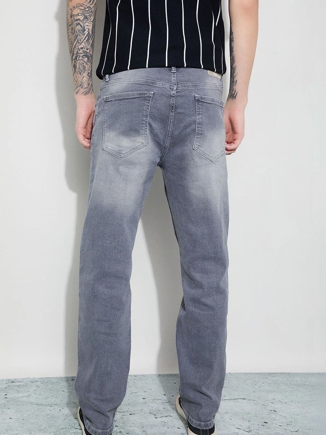 Fame Forever by Lifestyle Men Straight Fit Mid-Rise Low Distress Stretchable Jeans thumbnail 2