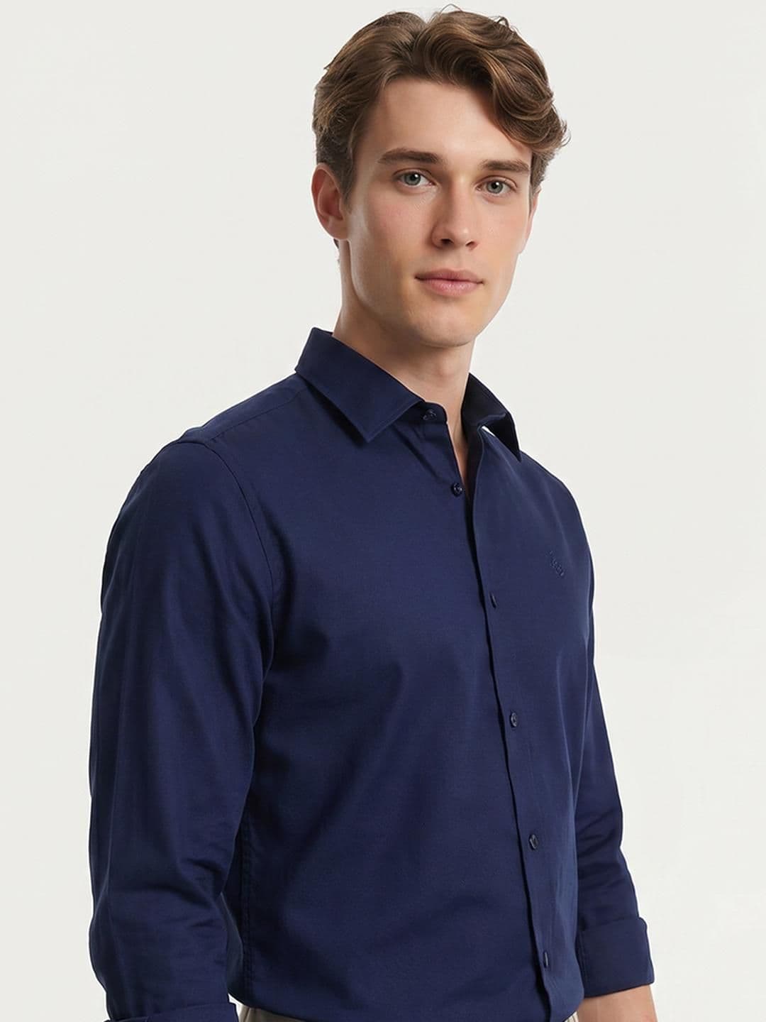 Mast & Harbour Easy Drape Navy Blue Shirt - view 1