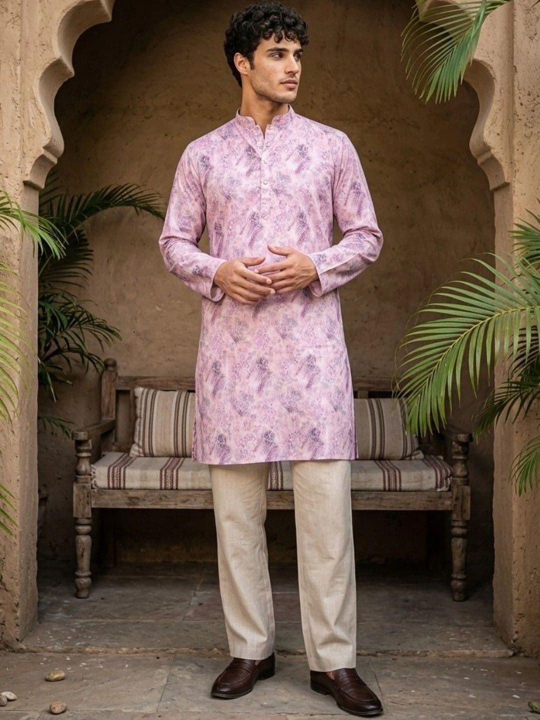 DRIP CHOWK Men Printed Jacquard Kurta thumbnail 3