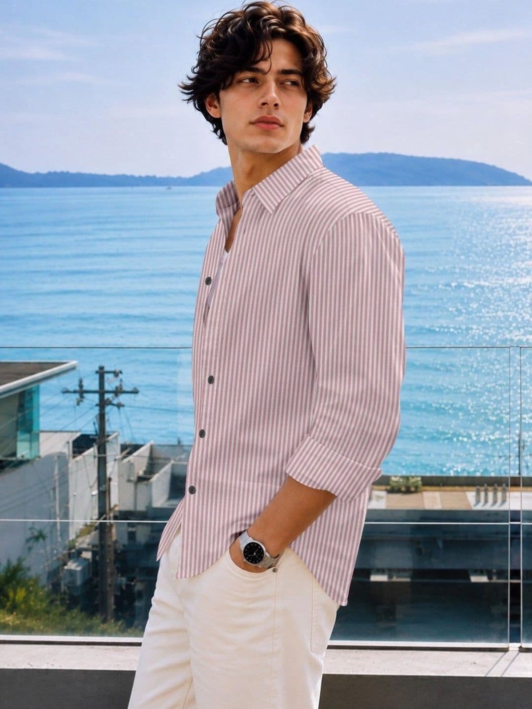 RINK ENTERPRISE Men Striped Casual Shirt thumbnail 3