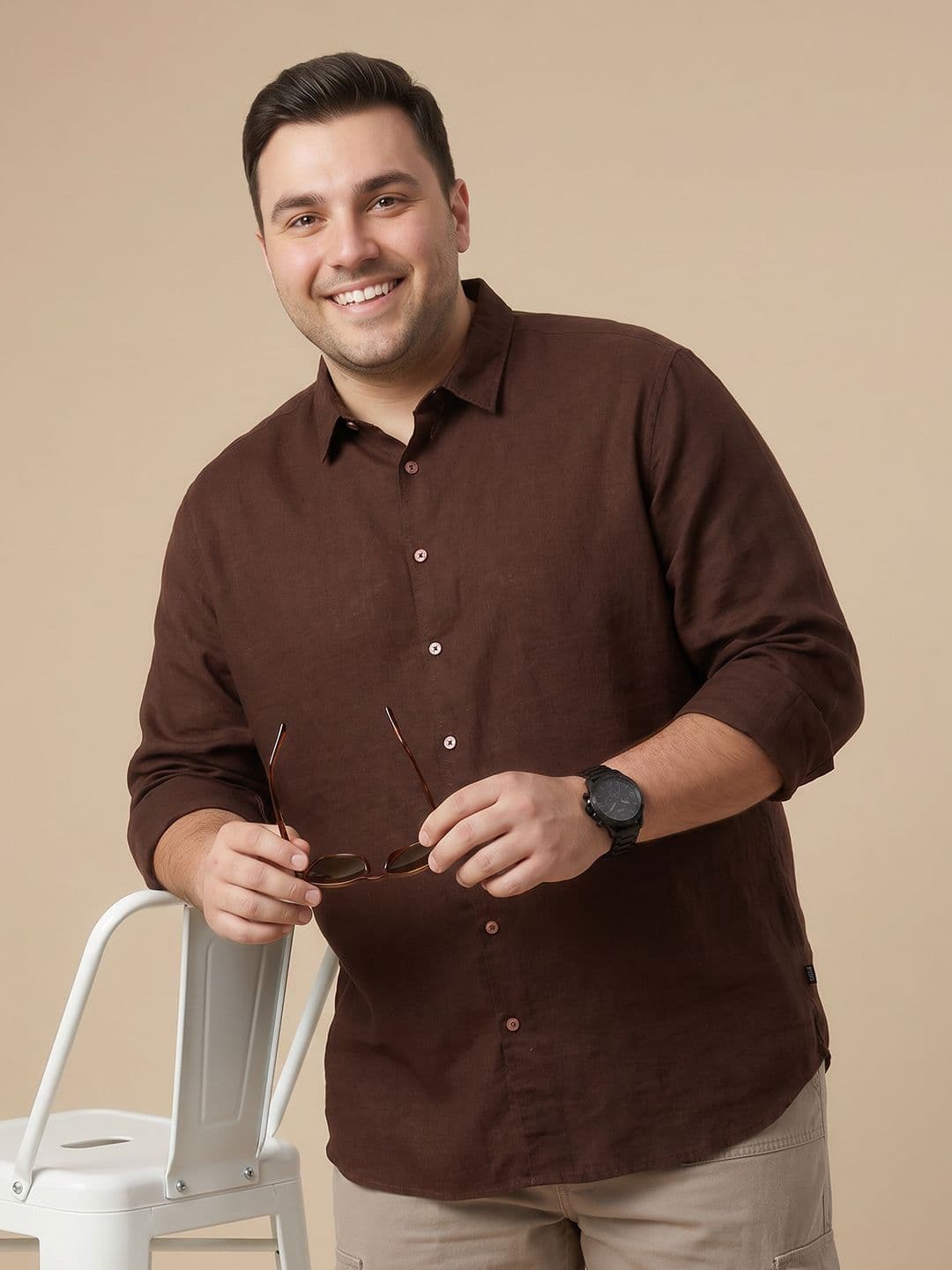 Sztori Plus Size Spread Collar Casual Shirt - view 1