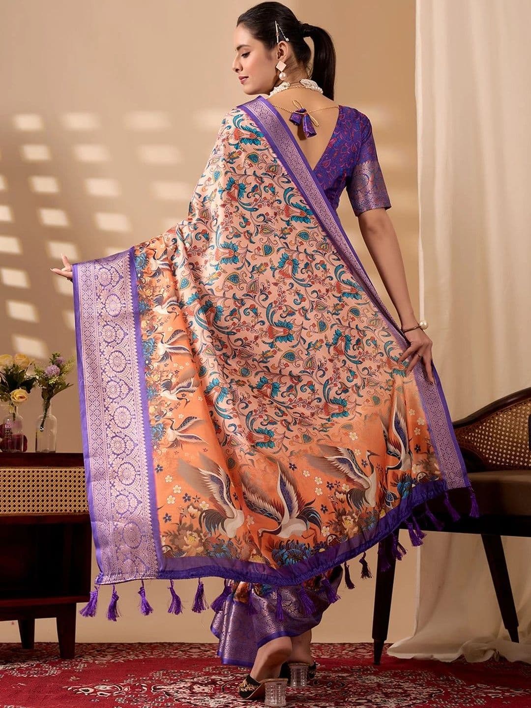 Moda Rapido Ethnic Motifs Zari Silk Blend Designer Saree thumbnail 3