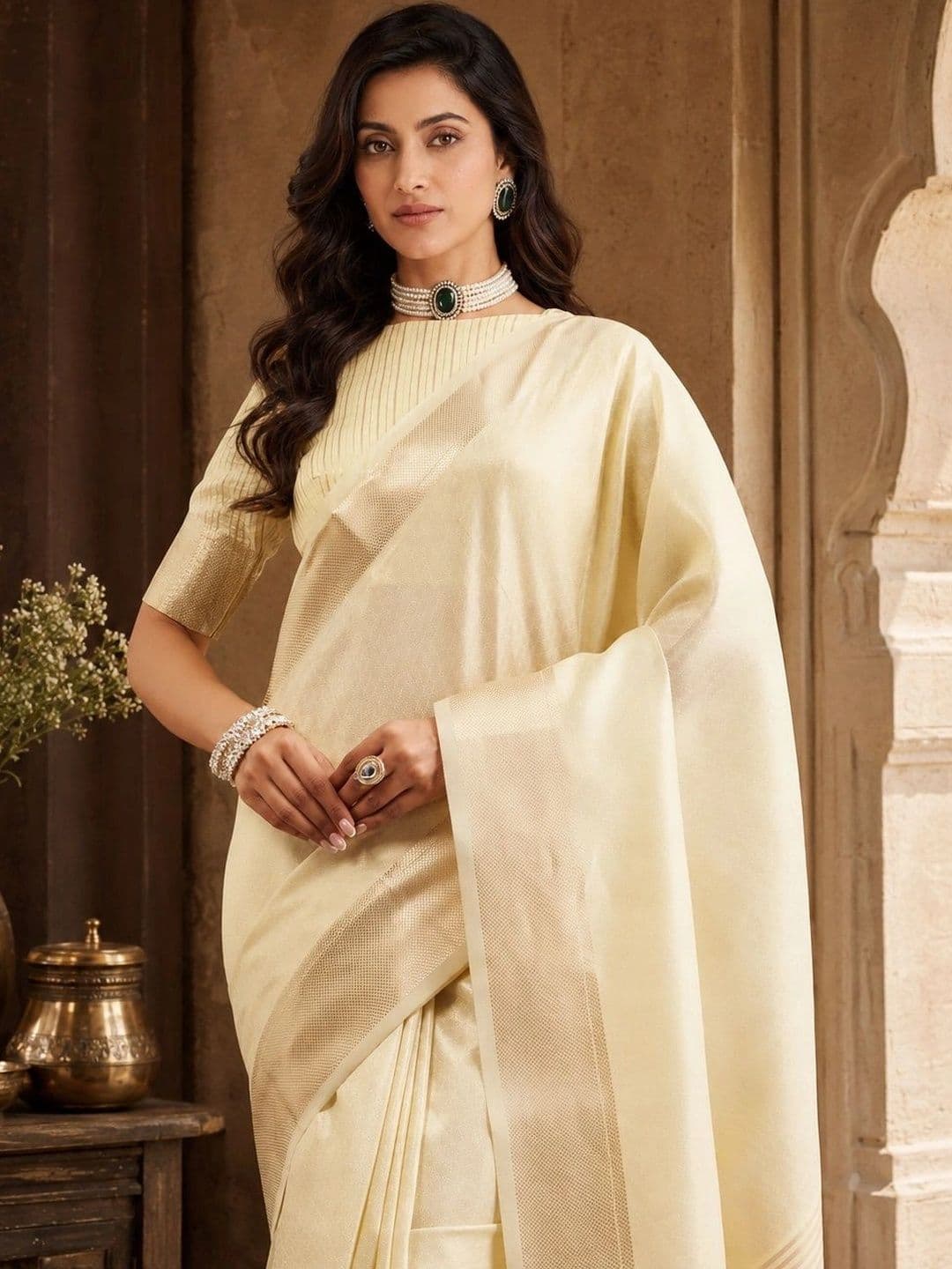 kasee Woven Design Zari Jute Silk Handloom Saree thumbnail 2