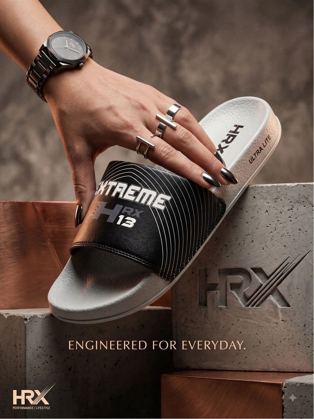 HRX by Hrithik Roshan Men Printed Sliders thumbnail 2