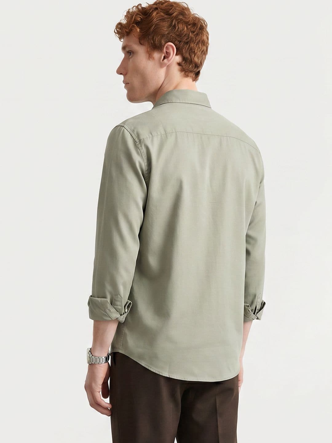Mast & Harbour Easy Drape Sage Green Shirt thumbnail 2