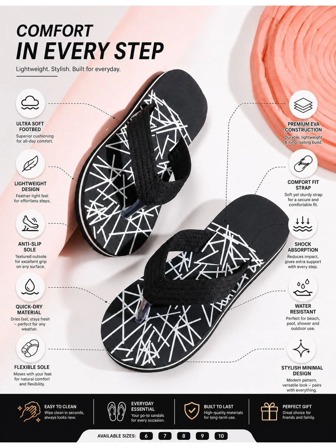 ENRIZZ Men Printed Thong Flip-Flops thumbnail 4