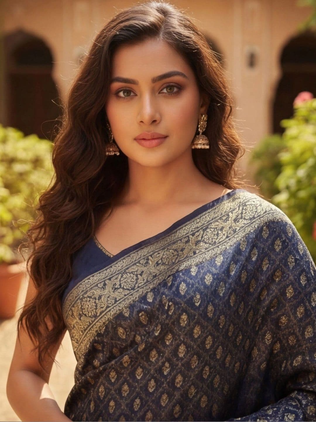 Anouk Rustic Woven Design Zari Silk Blend Designer Banarasi Saree thumbnail 4