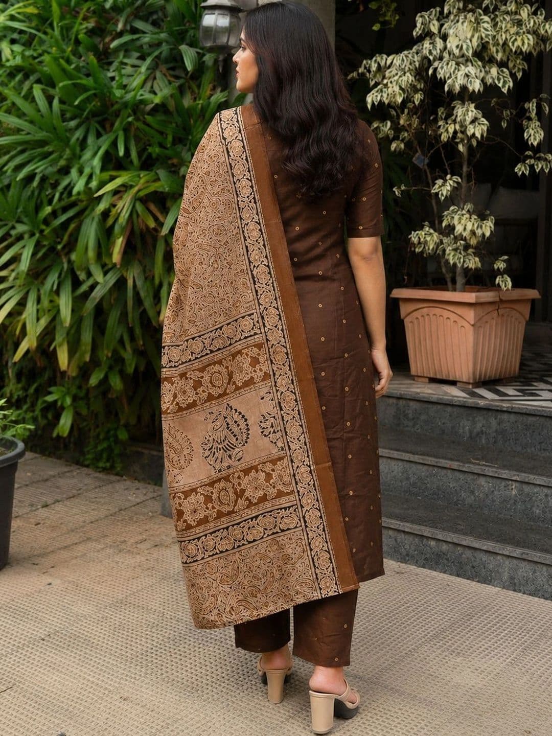 KALINI Women Ethnic Motifs Regular Kurta with Trousers & With Dupatta thumbnail 3