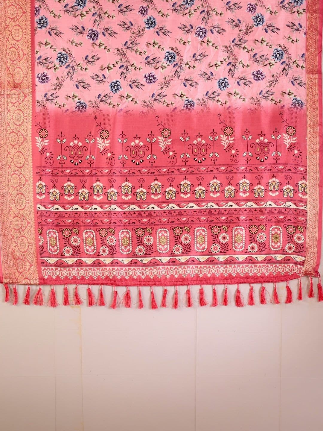 Moda Rapido Floral Zari Silk Blend Designer Saree thumbnail 5