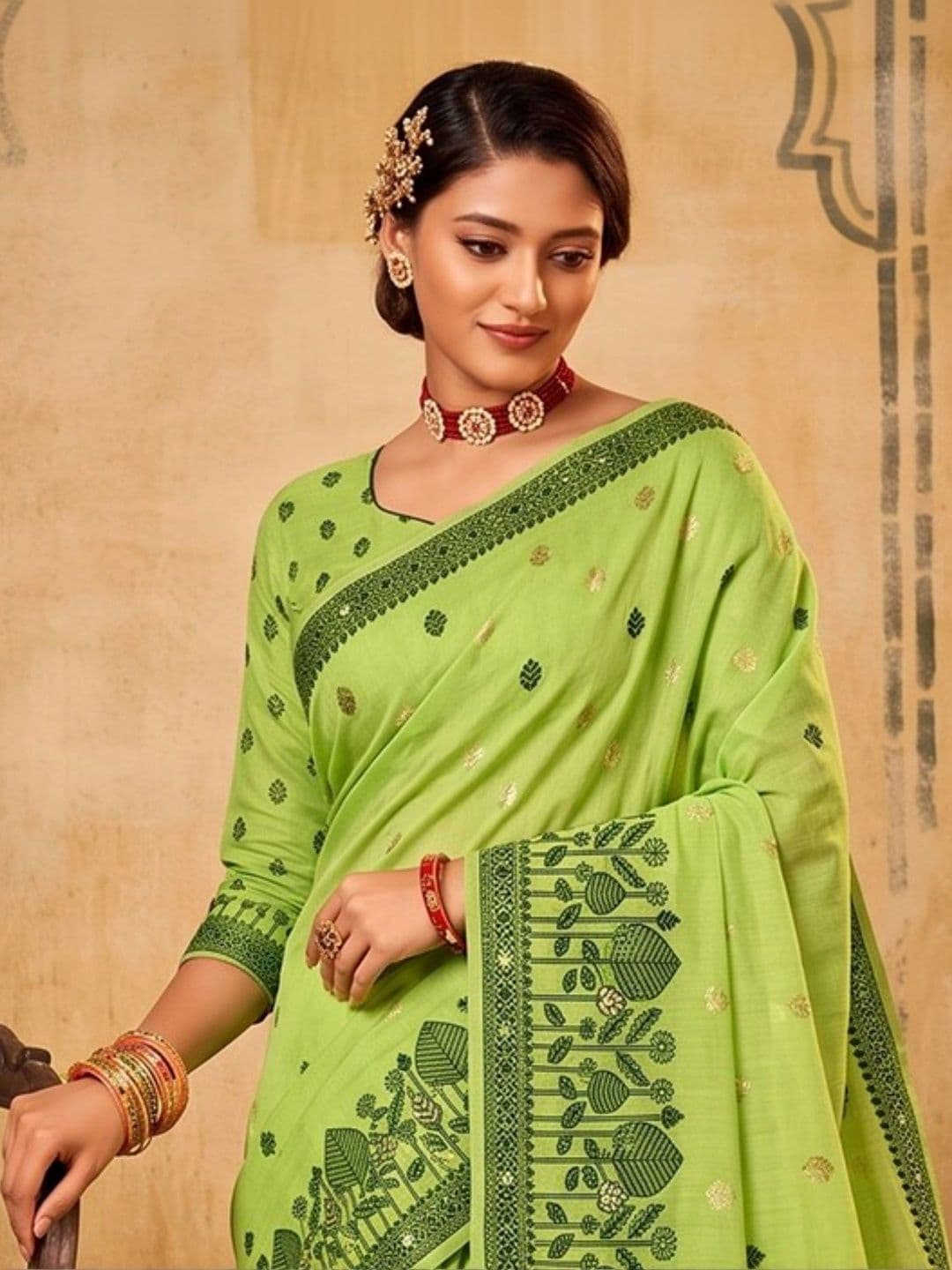 Moda Rapido Ethnic Motifs Embroidered Designer Saree thumbnail 5
