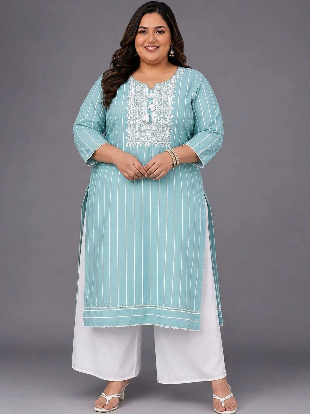 EXTRA LOVE BY LIBAS Women Embroidered Thread Work Kurta - view 1
