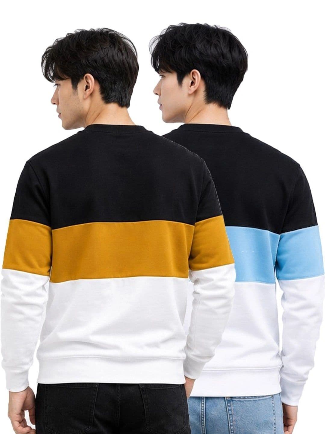 Kroptee Men Colourblocked Logo T-shirt Pack thumbnail 2