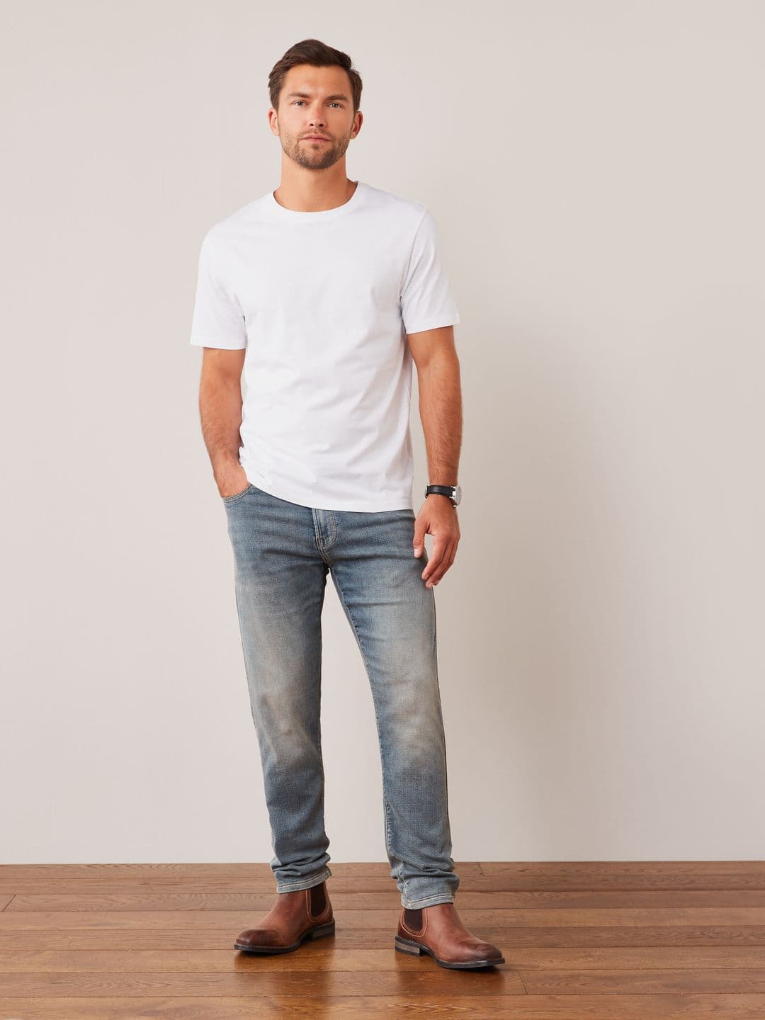 next Men White Solid Round Neck T-shirt thumbnail 3