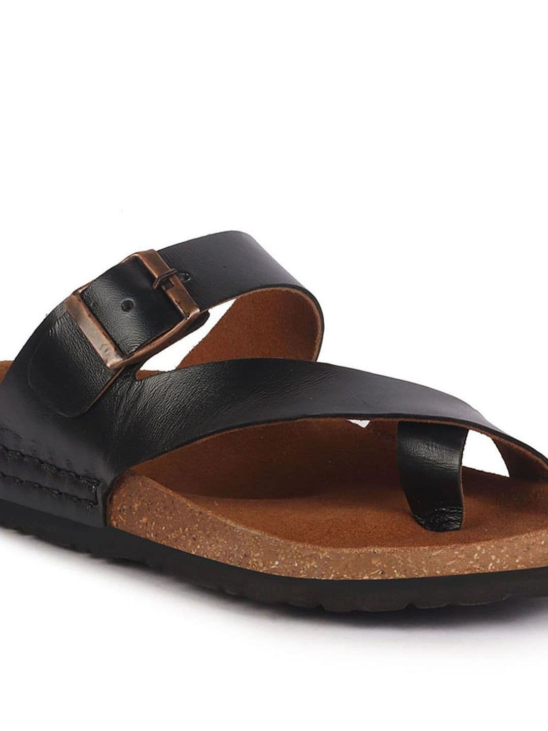 FAUSTO Men Leather Comfort Sandals With Buckle Details thumbnail 4