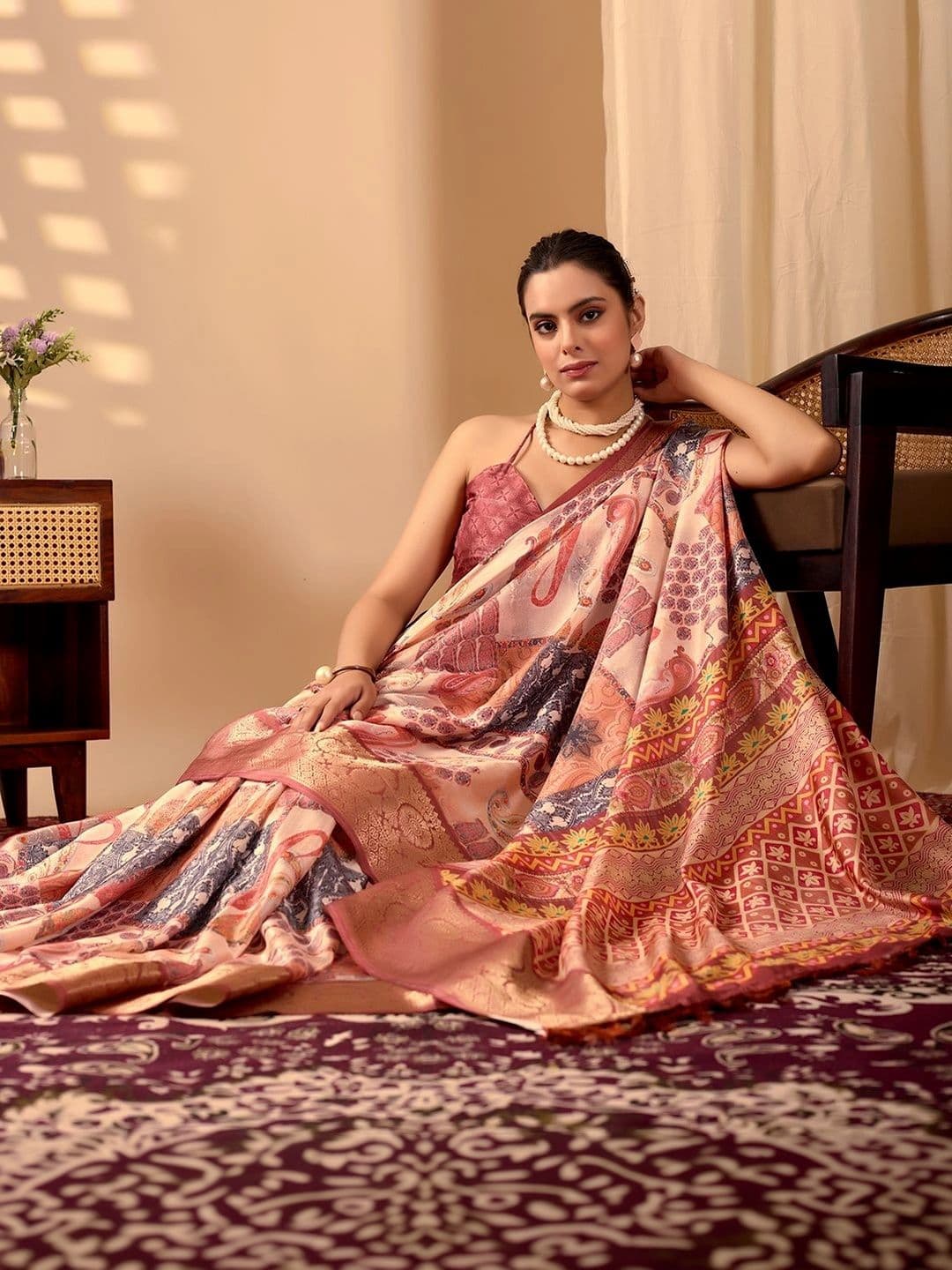 Moda Rapido Zari Silk Blend Designer Saree thumbnail 6