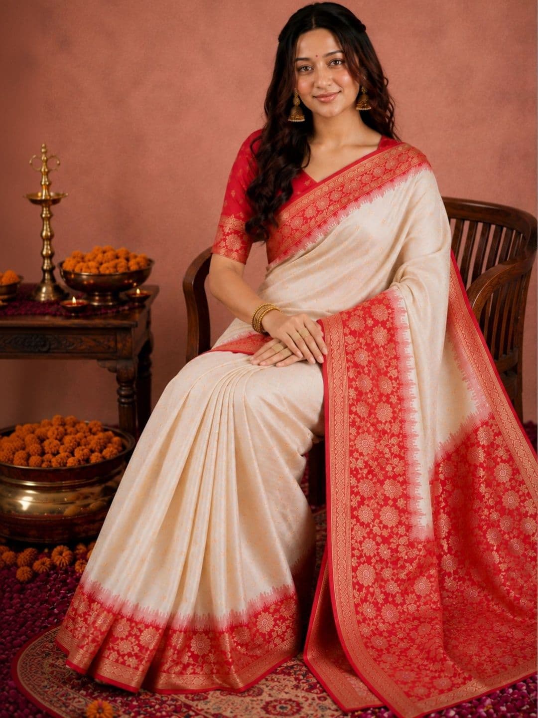Rujave Zari Silk Blend Saree thumbnail 3