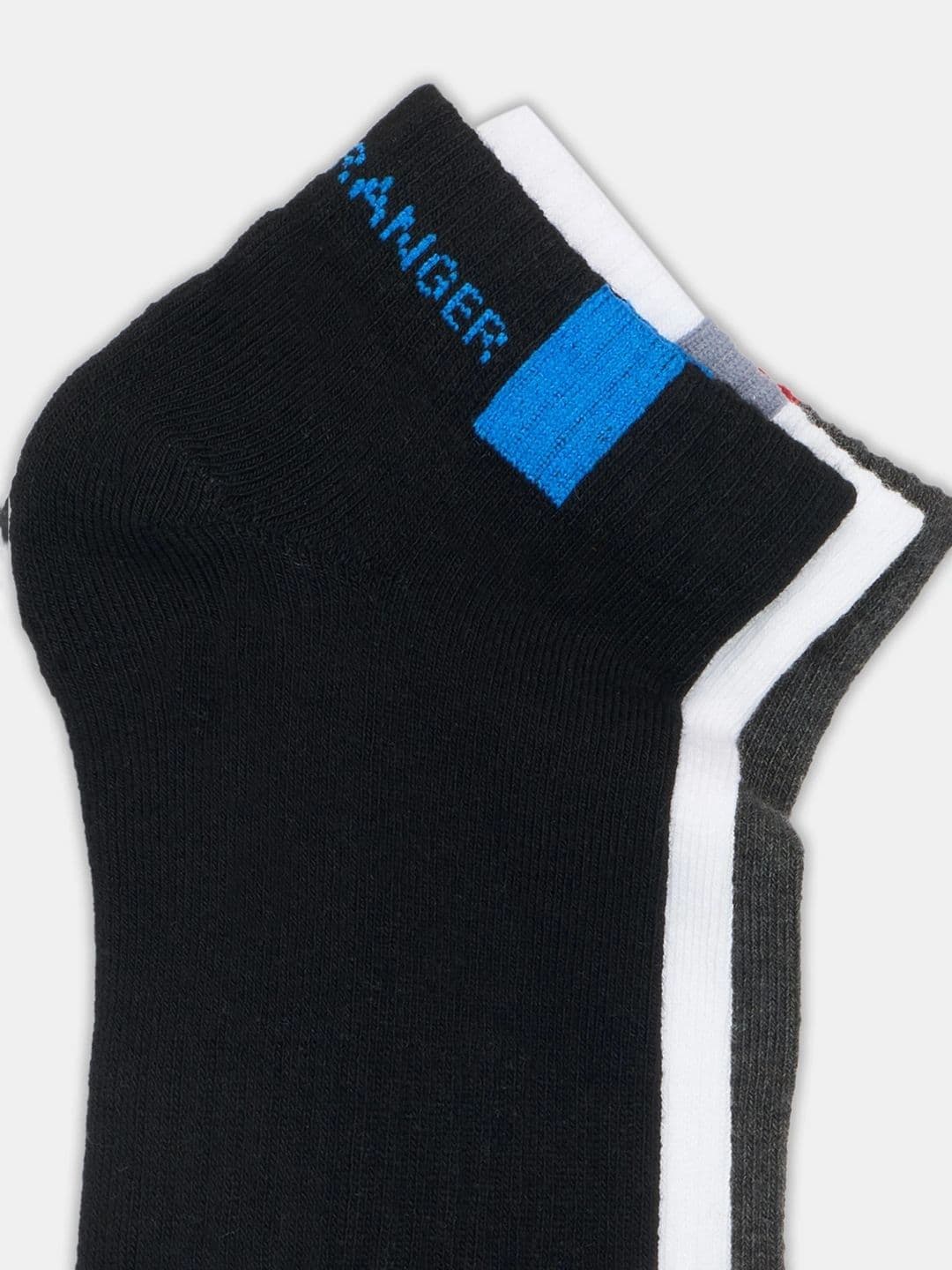 Urban Ranger by pantaloons Men Pack of 3 Cotton Blend Assorted Colourblocked Ankle Length Socks thumbnail 4