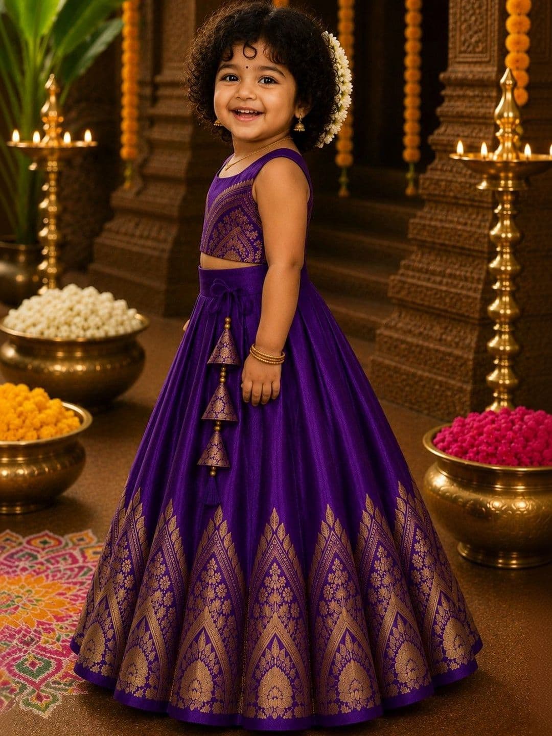 Xepon Girls Ready to Wear Lehenga & thumbnail 3