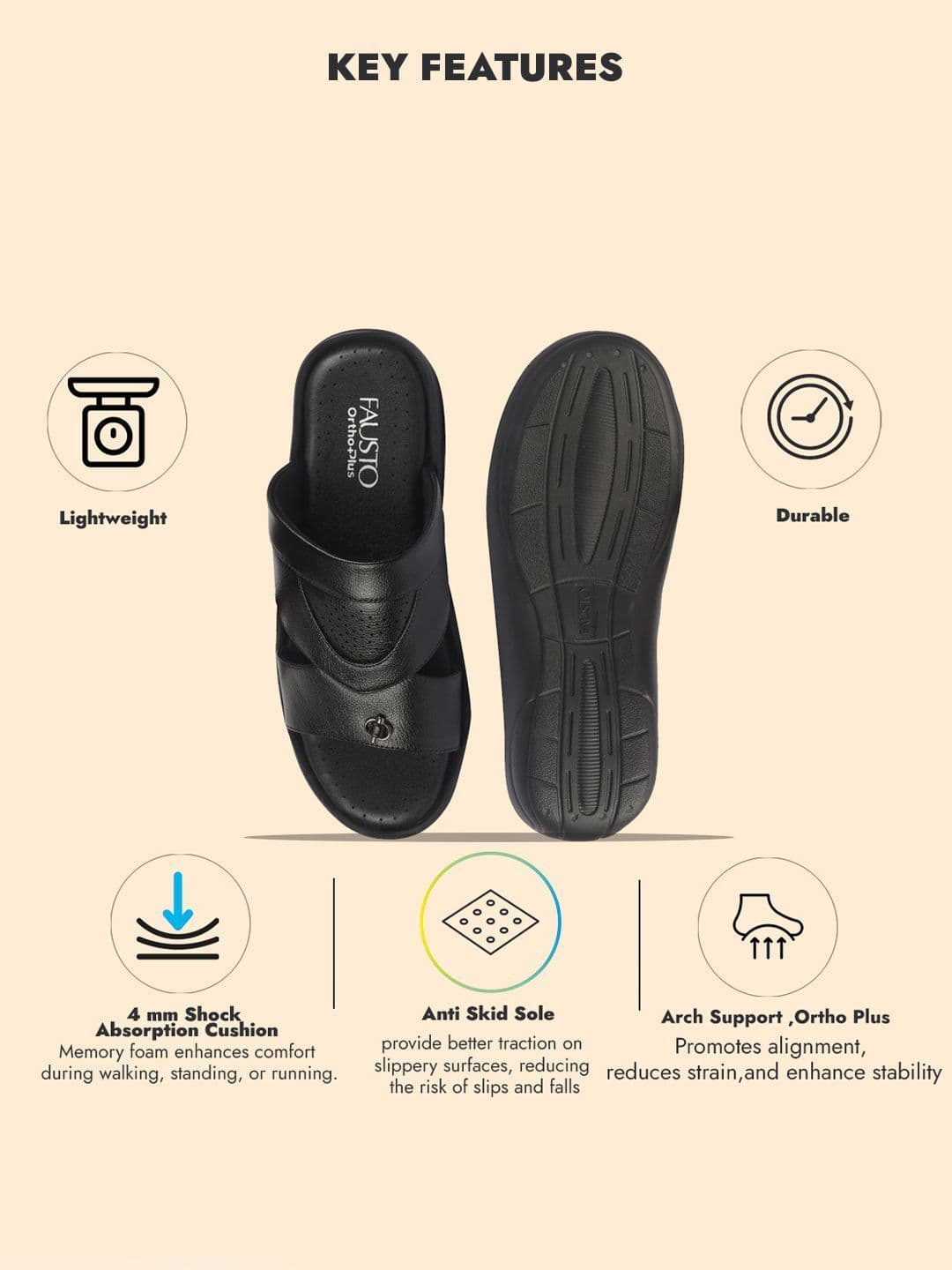 FAUSTO Men PU Comfort Sandals thumbnail 2