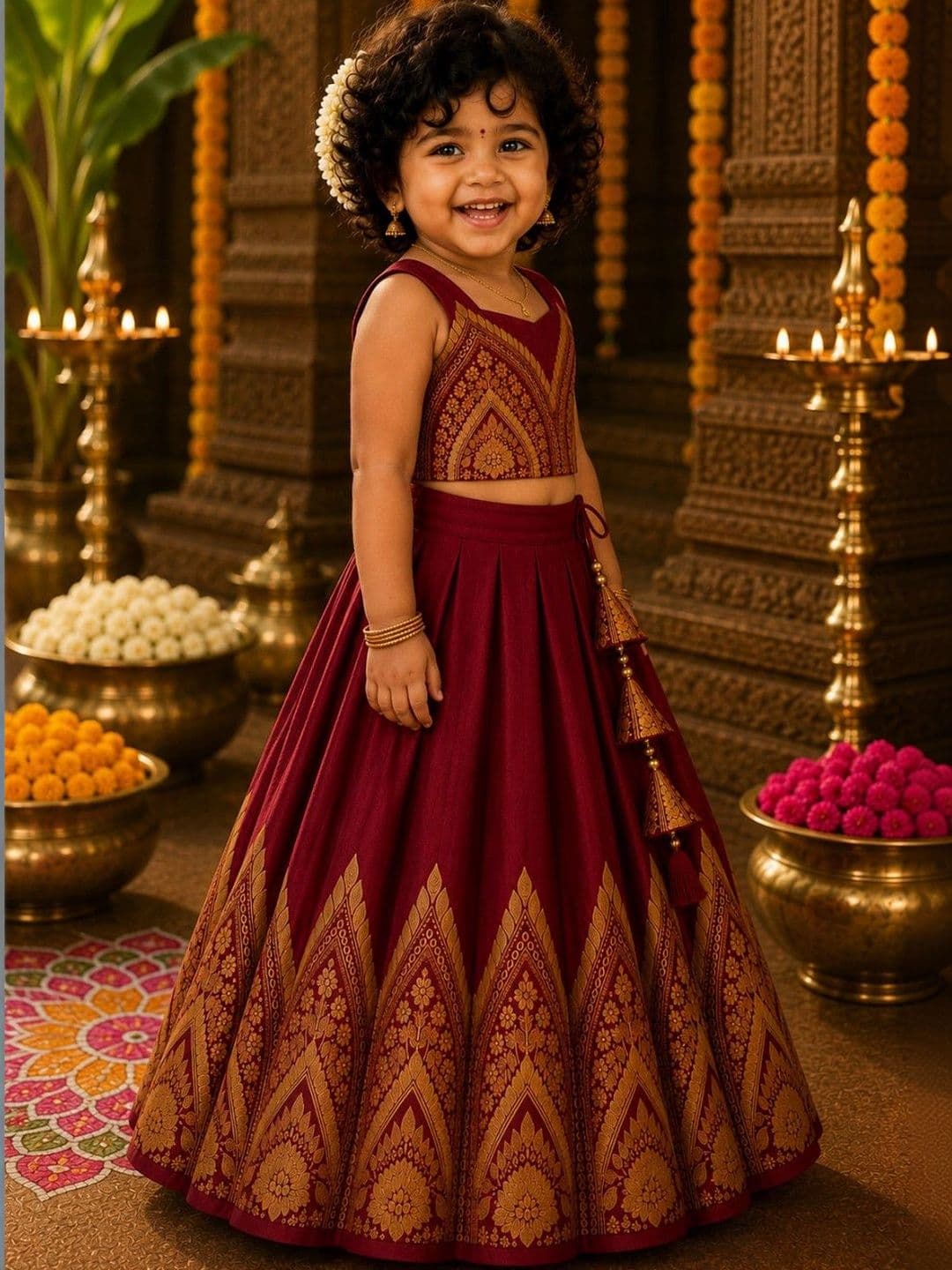 amzira Girls Ready to Wear Lehenga & thumbnail 3