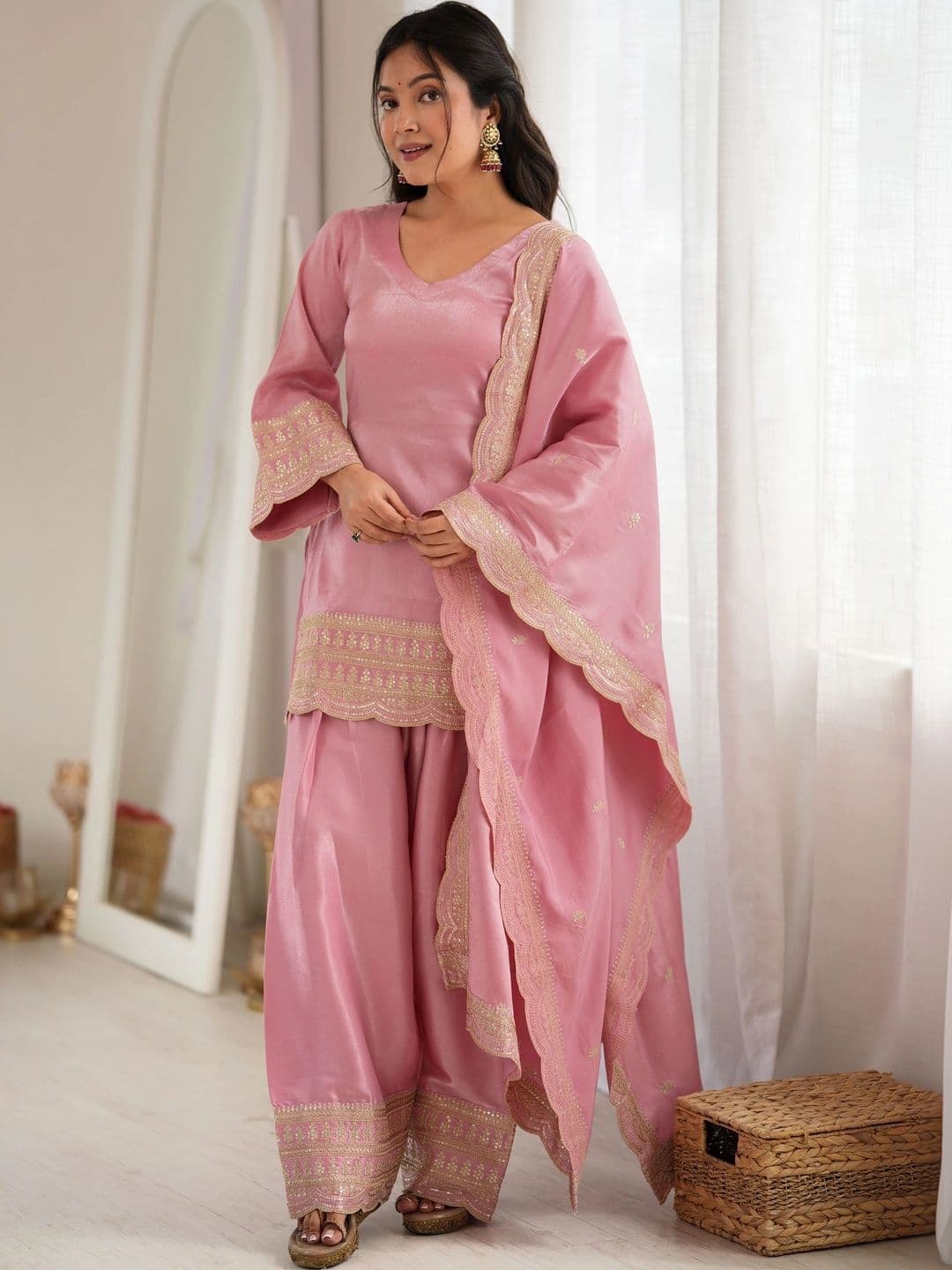 Kurtibella Women Ethnic Motifs Embroidered Regular Gotta Patti Kurta with Patiala -Dupatta thumbnail 7