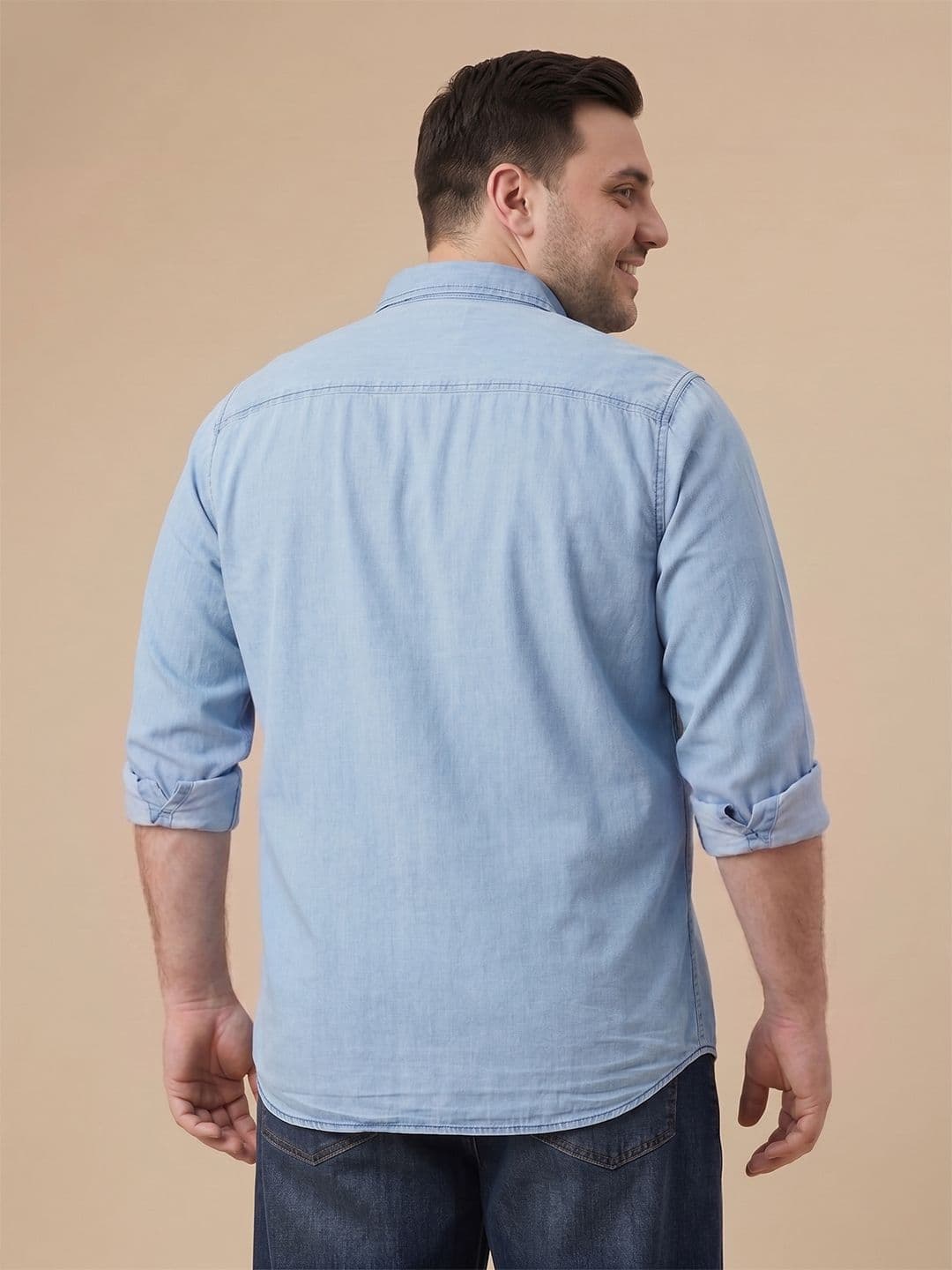 Sztori Plus Size Denim Casual Shirt thumbnail 3