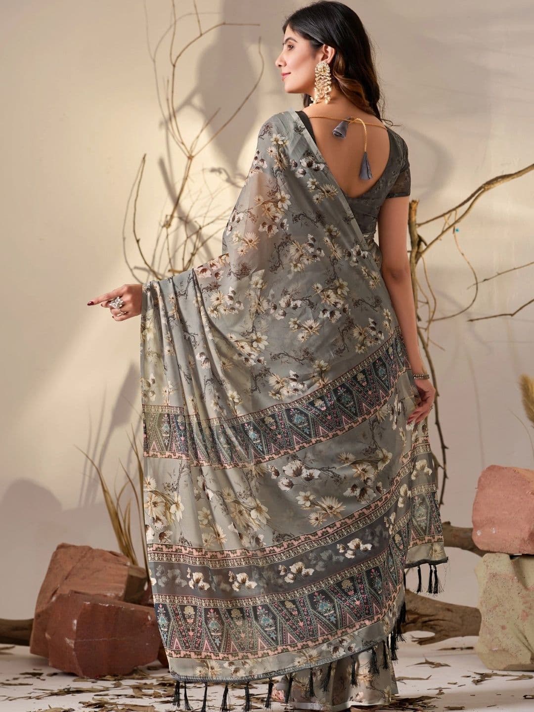 Moda Rapido Floral Poly Georgette Designer Saree thumbnail 6