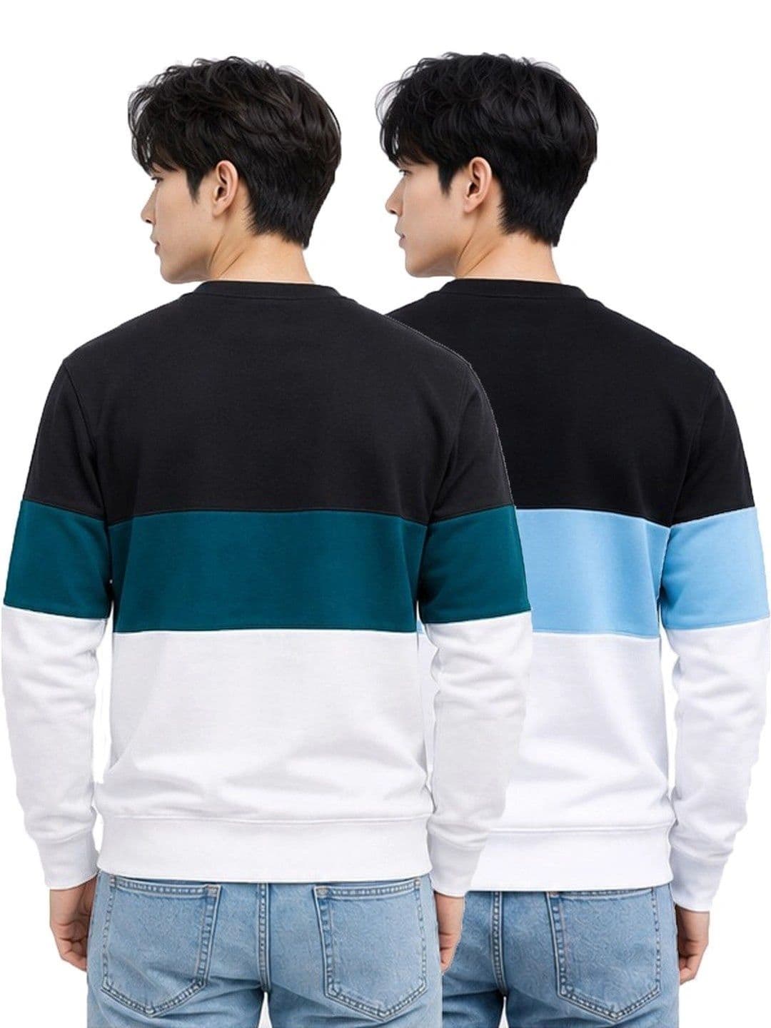 Kroptee Men Colourblocked Logo T-shirt Pack thumbnail 3