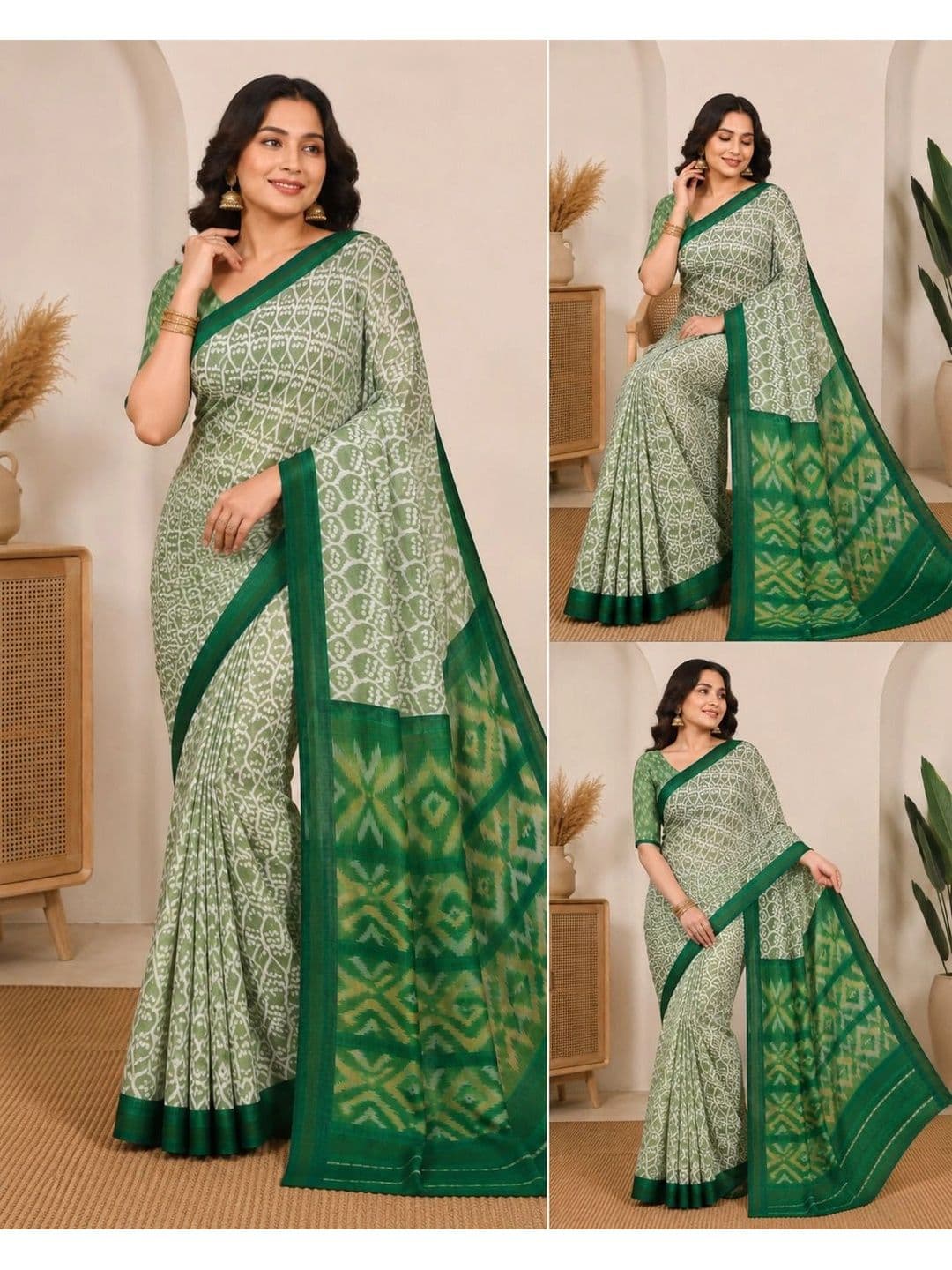 Madhav Kreation Linen Blend Mysore Silk Saree thumbnail 3