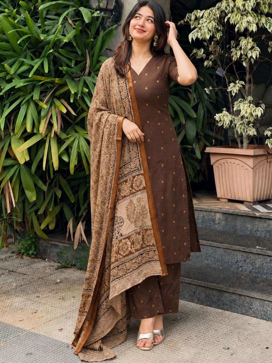KALINI Women Ethnic Motifs Regular Kurta with Trousers & With Dupatta - view 1
